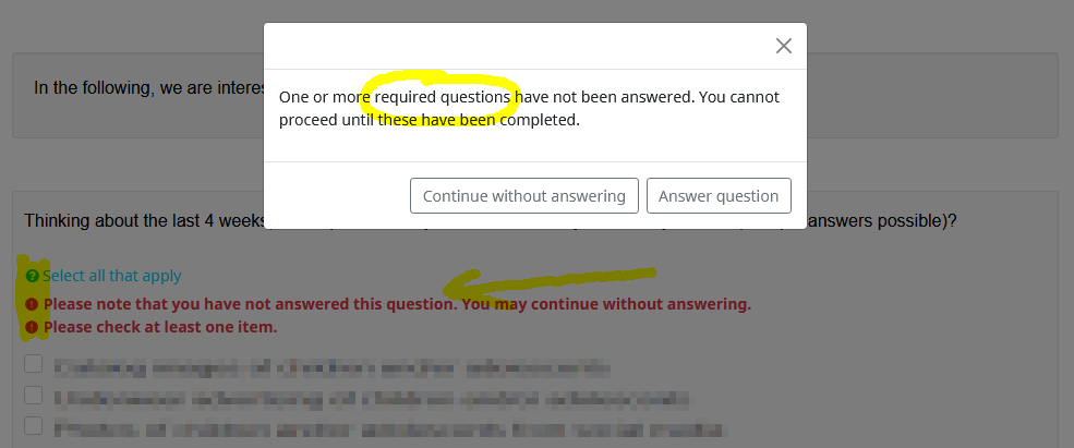 dialog box and notes