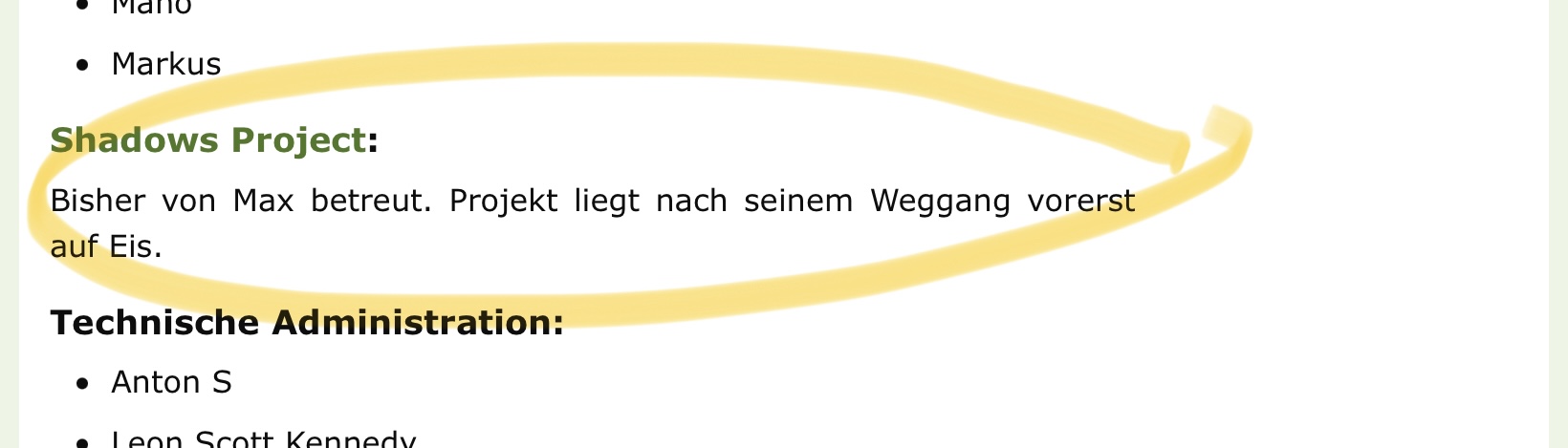 Screenshot der SuH-Teamseite vom 30.03.2023 (Wayback Machine)